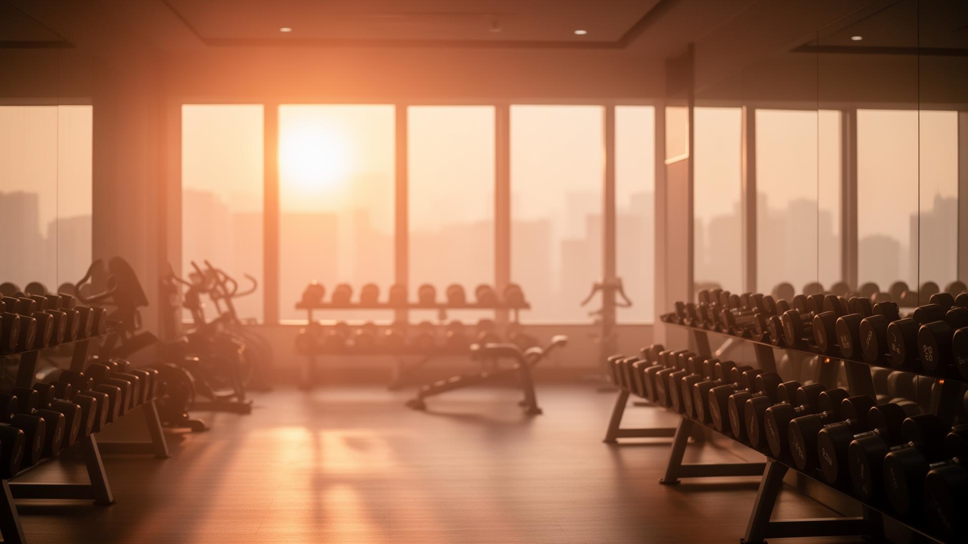 Fitnessstudio im Morgenlicht